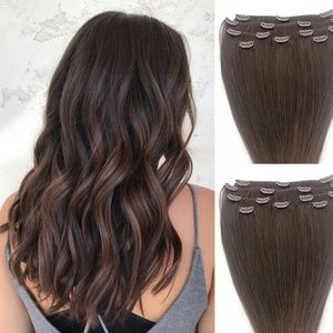 20" 100% Clip in Human Hair Extensions 7Pcs,14 clips #3